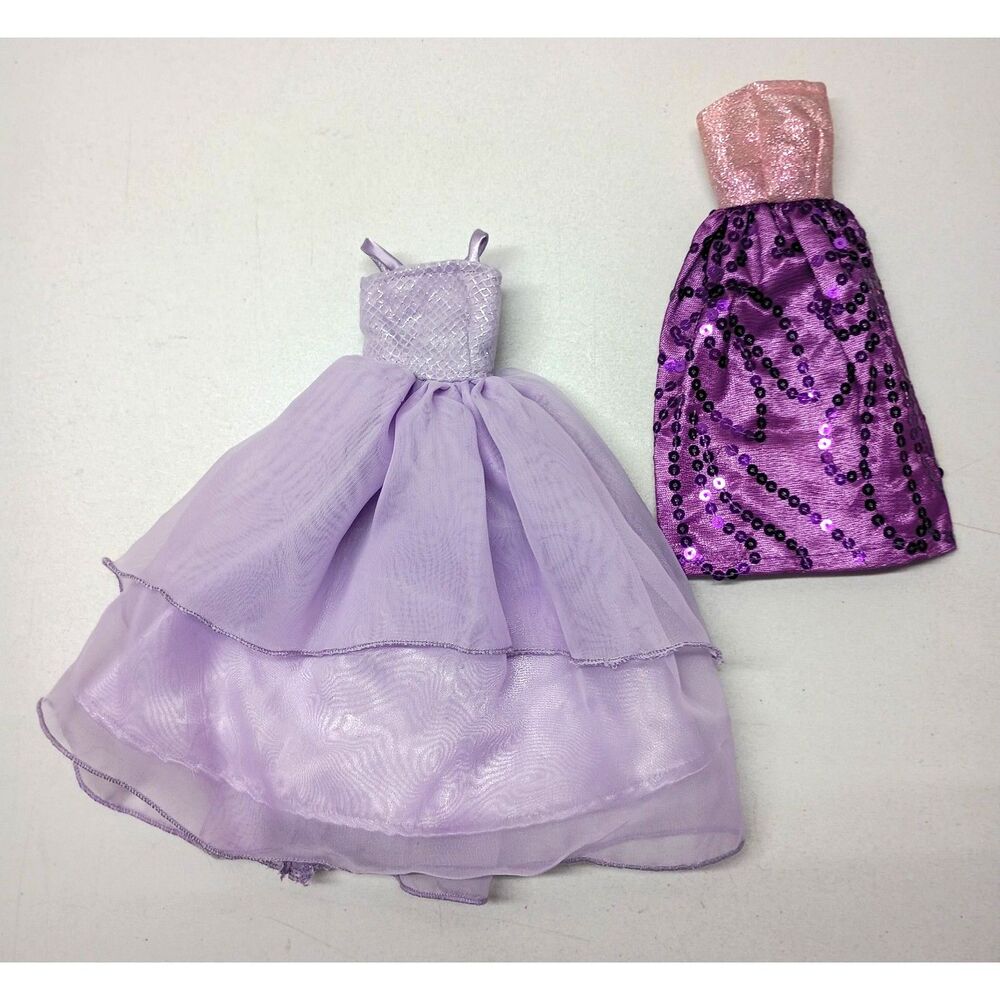 Fashion Doll Dresses Standard 12" Purple & Lavendar Lot of 2 Doll Clothing